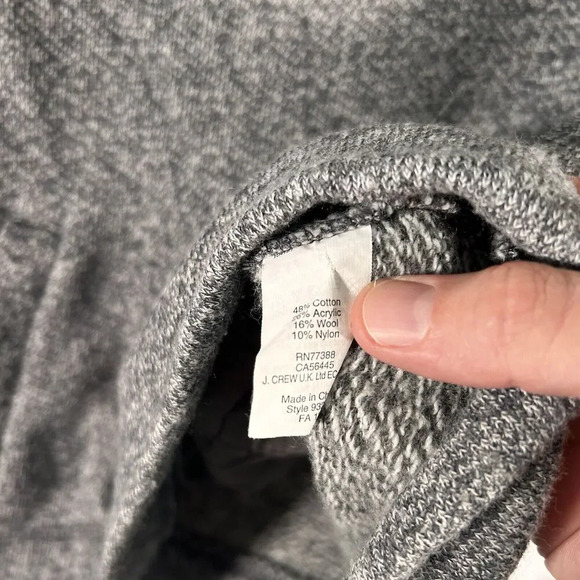 J Crew Sweater Women's Small Grey Long Sleeve Mock Neck Pockets Wool Blend - Picture 7 of 10